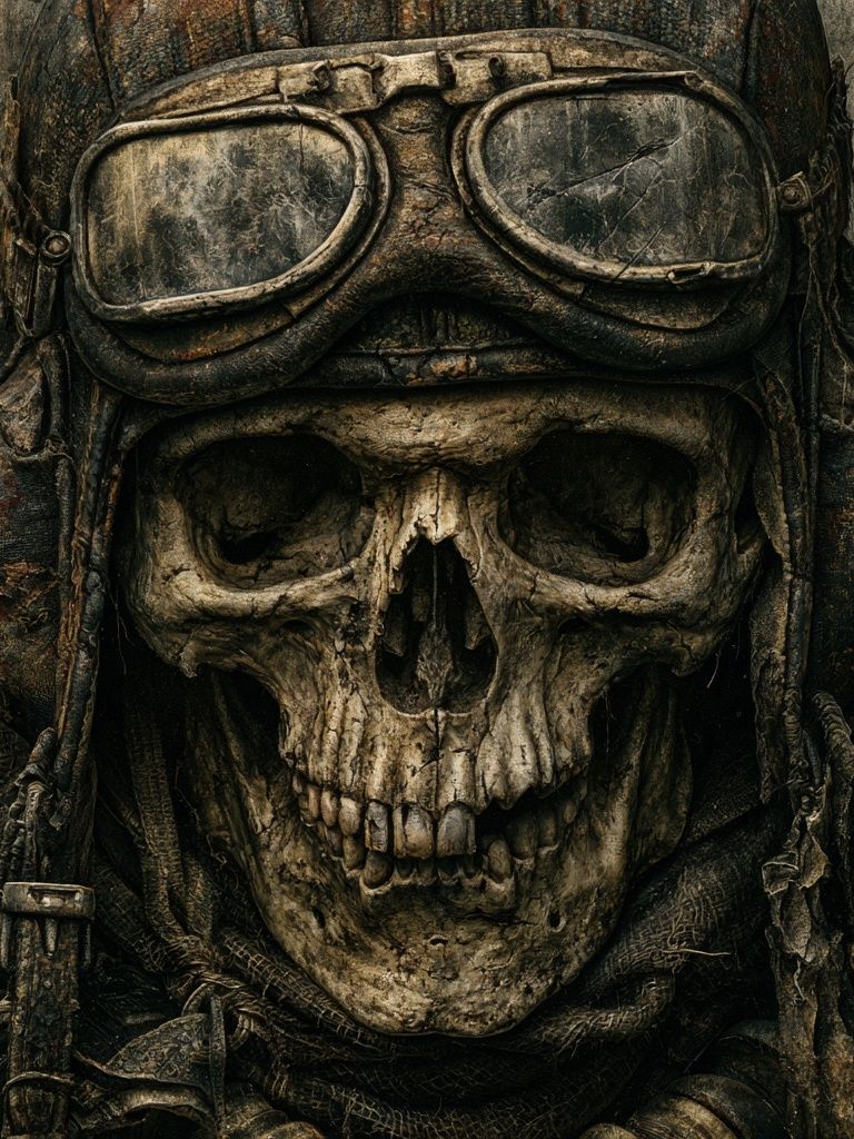 Skull Aviator Horror Print. poster — fine-art art