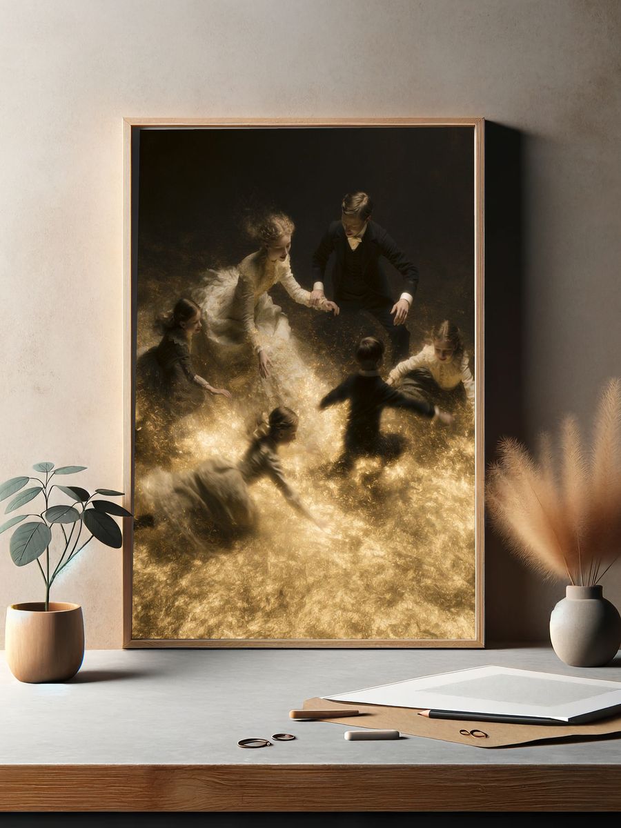 Golden Dance Circle Fine-Art Print. — room view 2