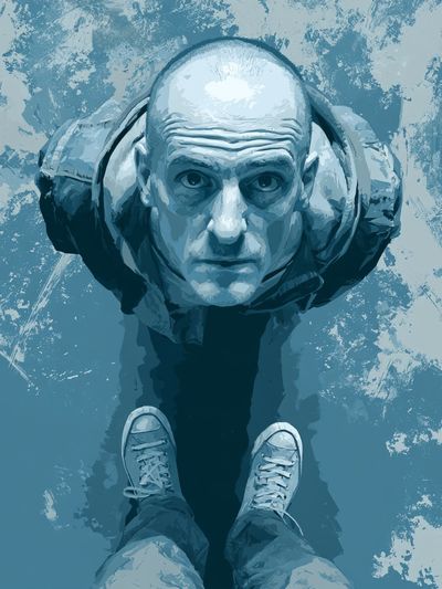 Surreal Blue Portrait Print.