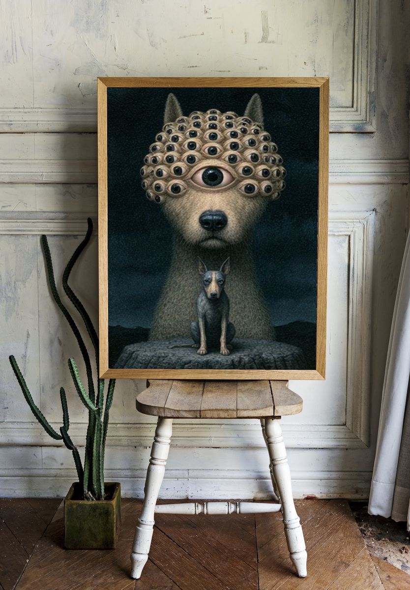 Smiling Figure Collage Print. room preview