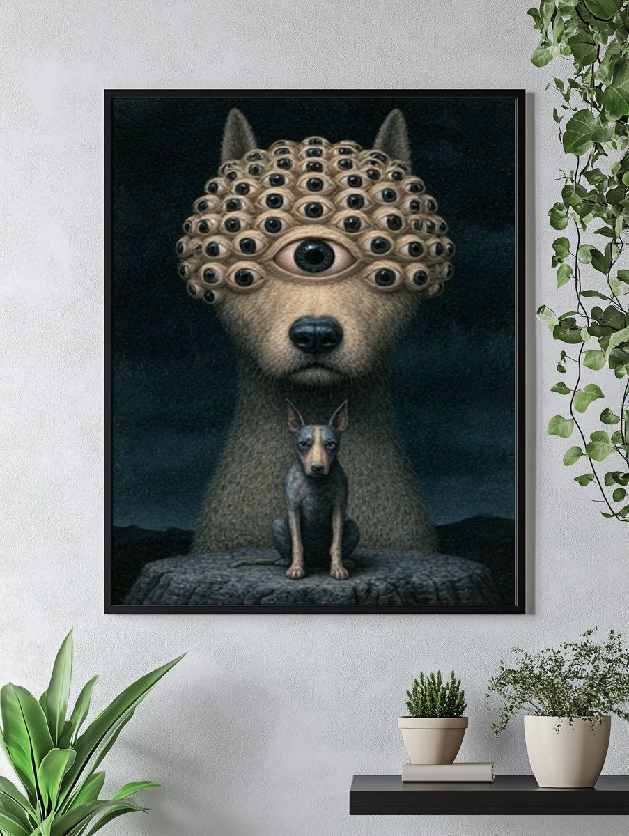 Smiling Figure Collage Print. — room view 4