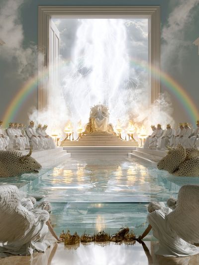 Celestial Throne Surrealism Poster.