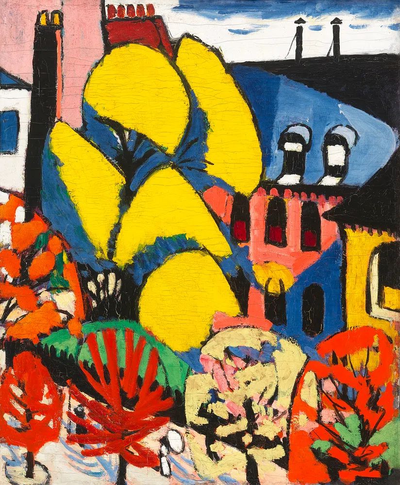 Trees (ca.1912–1914) painting high resolution. poster detail
