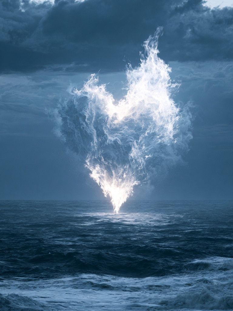 Ocean Firestorm Surrealism Print. poster — fine-art art