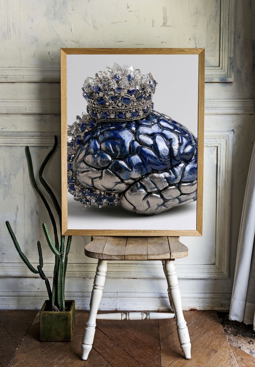Jeweled Brain Sculpture Print. — room view 1