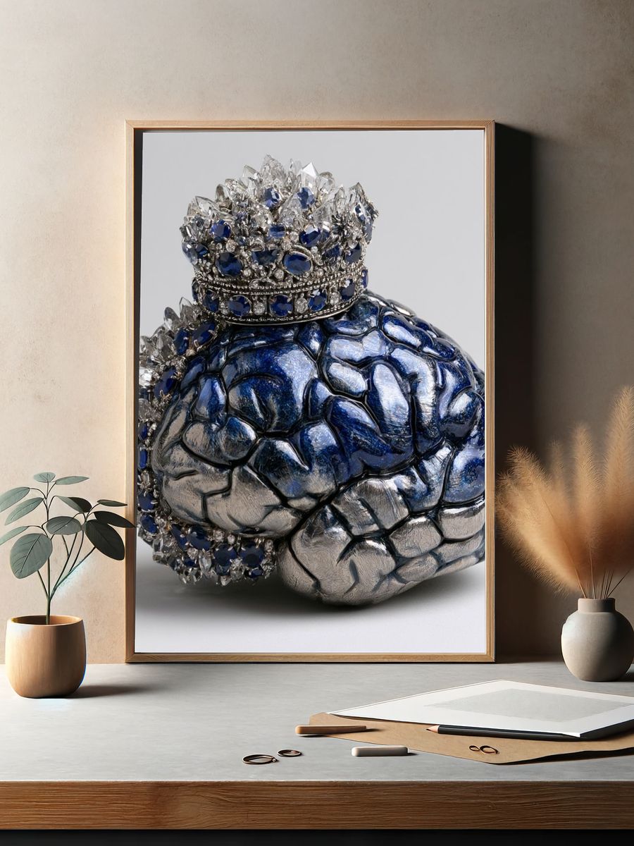 Jeweled Brain Sculpture Print. — room view 2