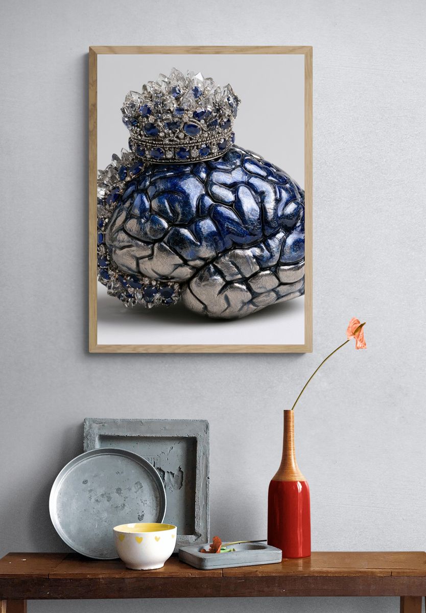 Jeweled Brain Sculpture Print. — room view 3