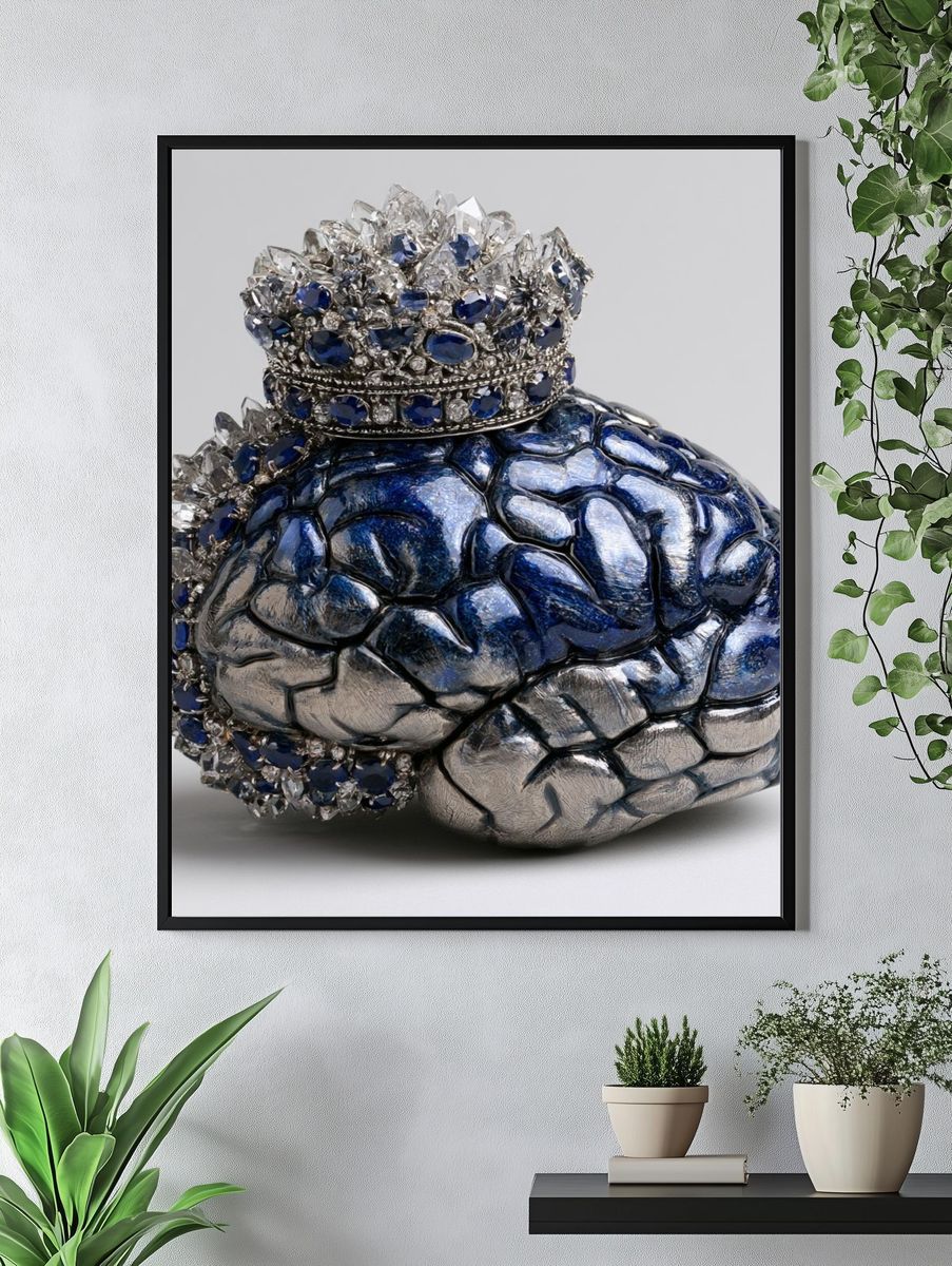 Jeweled Brain Sculpture Print. — room view 4