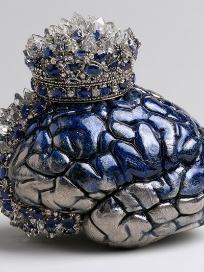 Jeweled Brain Sculpture Print. poster
