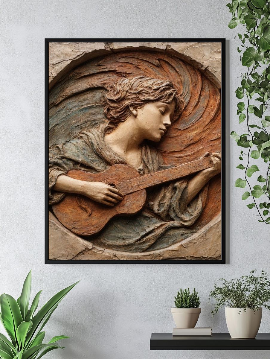 Musician Relief Fine-Art Poster. — room view 4