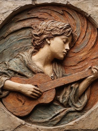 Musician Relief Fine-Art Poster. poster print
