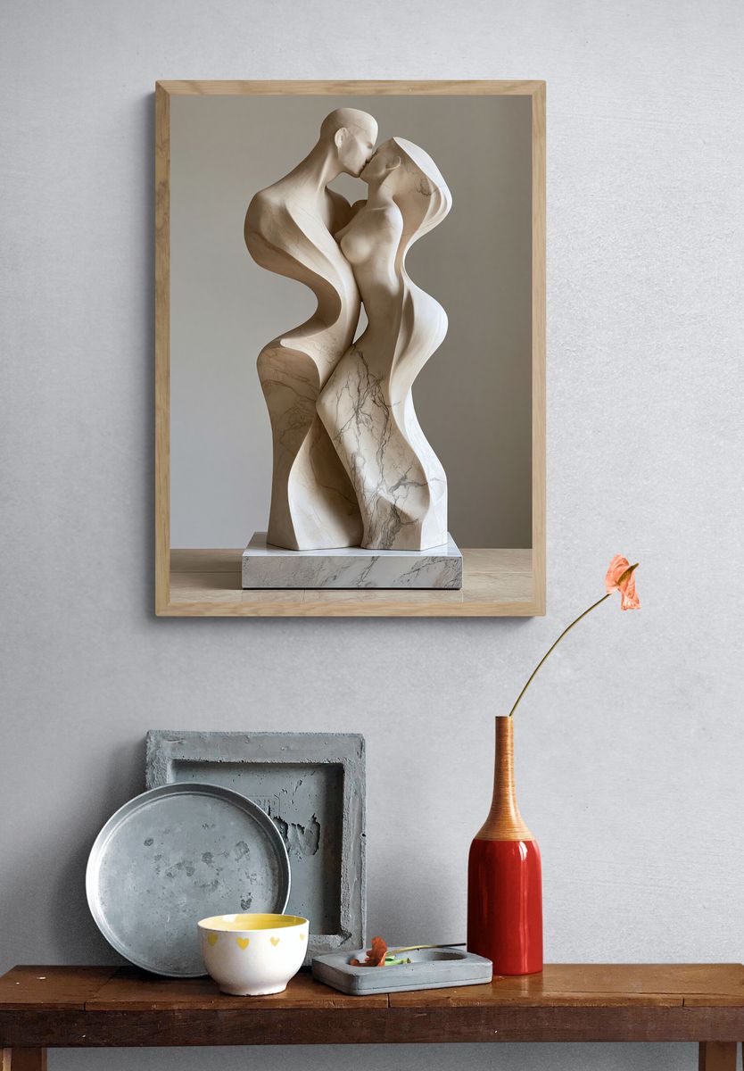 Marble Lovers Sculpture Poster. — room view 3