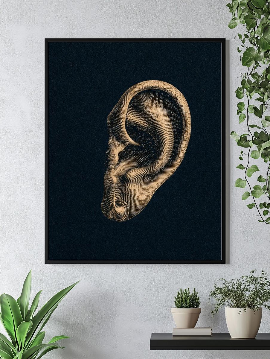 Vintage Ear Anatomy Print. — room view 4