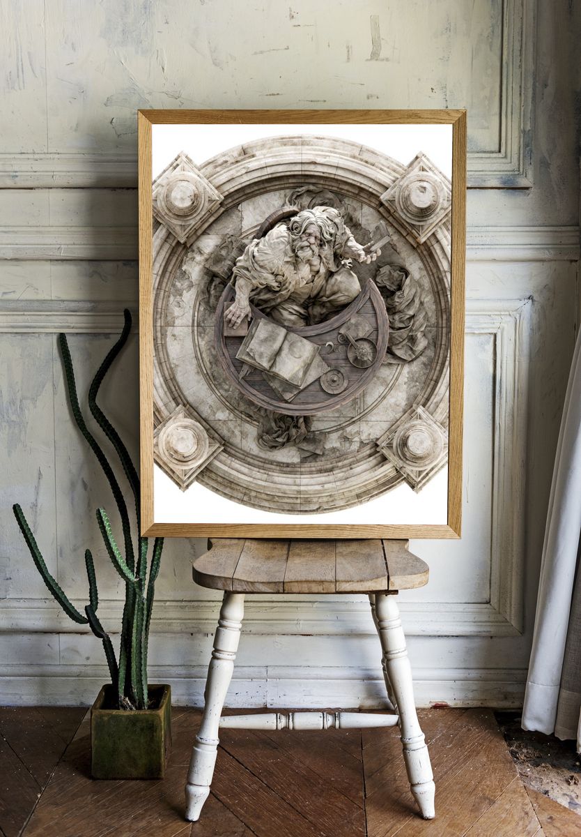 Stone Scholar Relief Poster. room preview