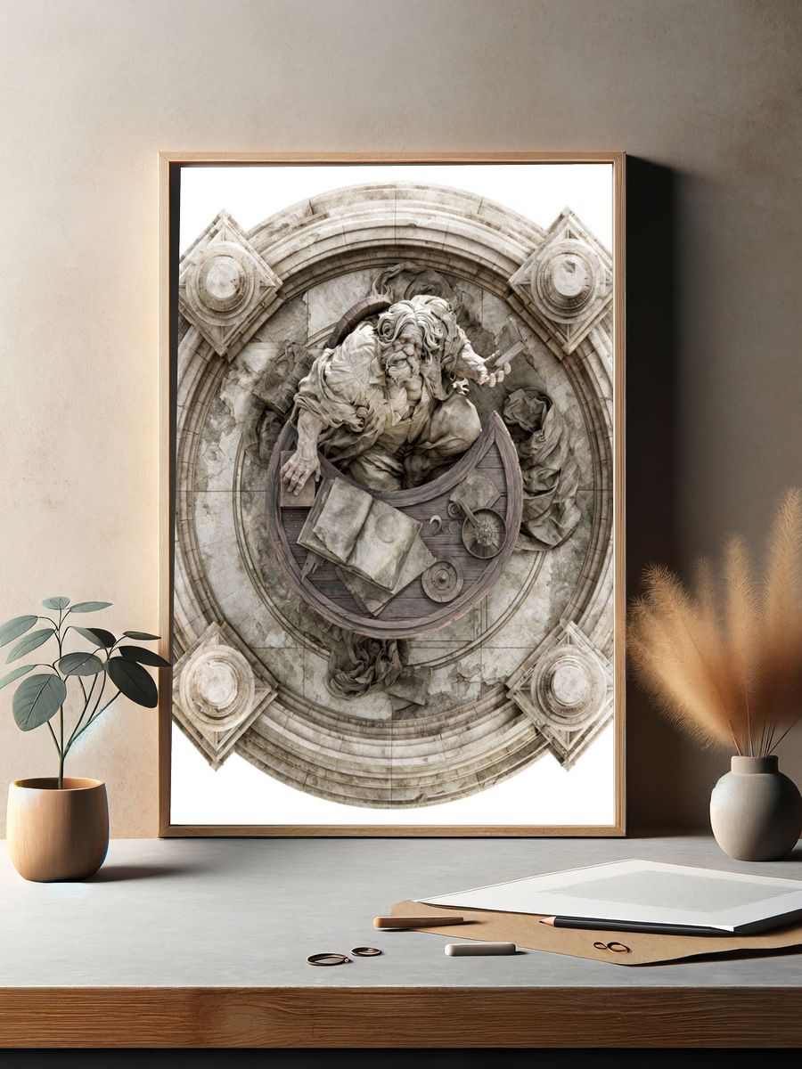 Stone Scholar Relief Poster. — room view 2