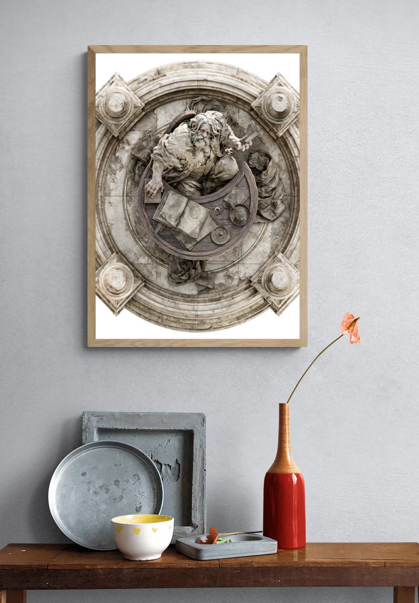 Stone Scholar Relief Poster. — room view 3