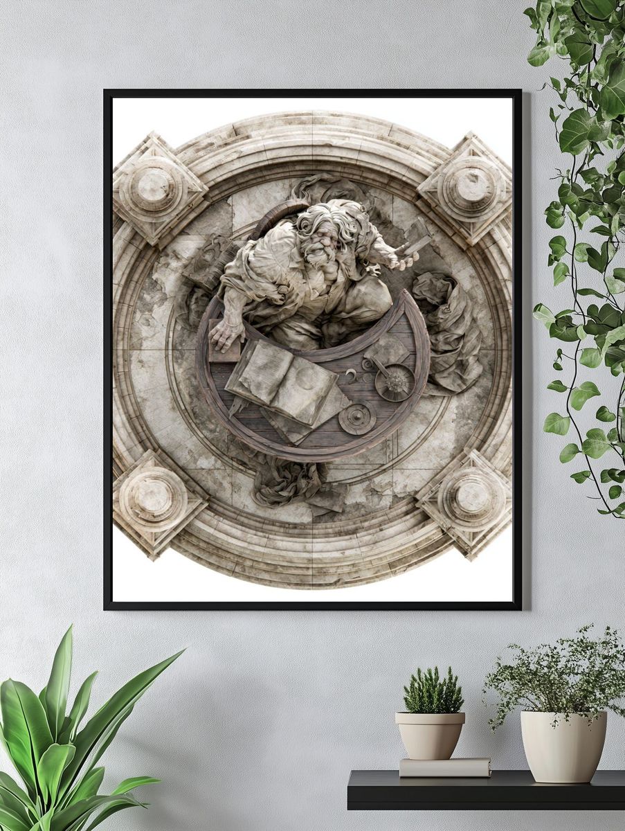 Stone Scholar Relief Poster. — room view 4