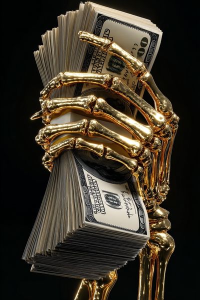 Golden Money Skeleton Poster.