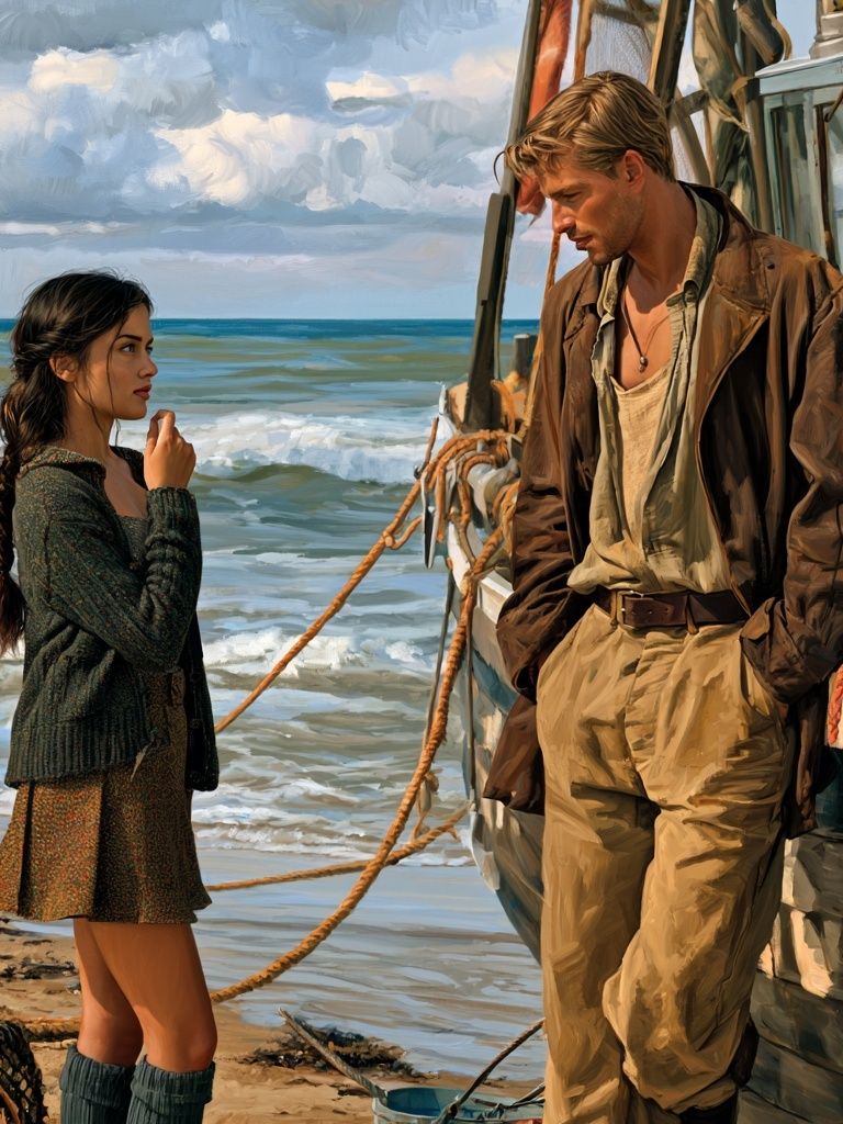 Beachside Conversation Fine-Art Print. poster detail