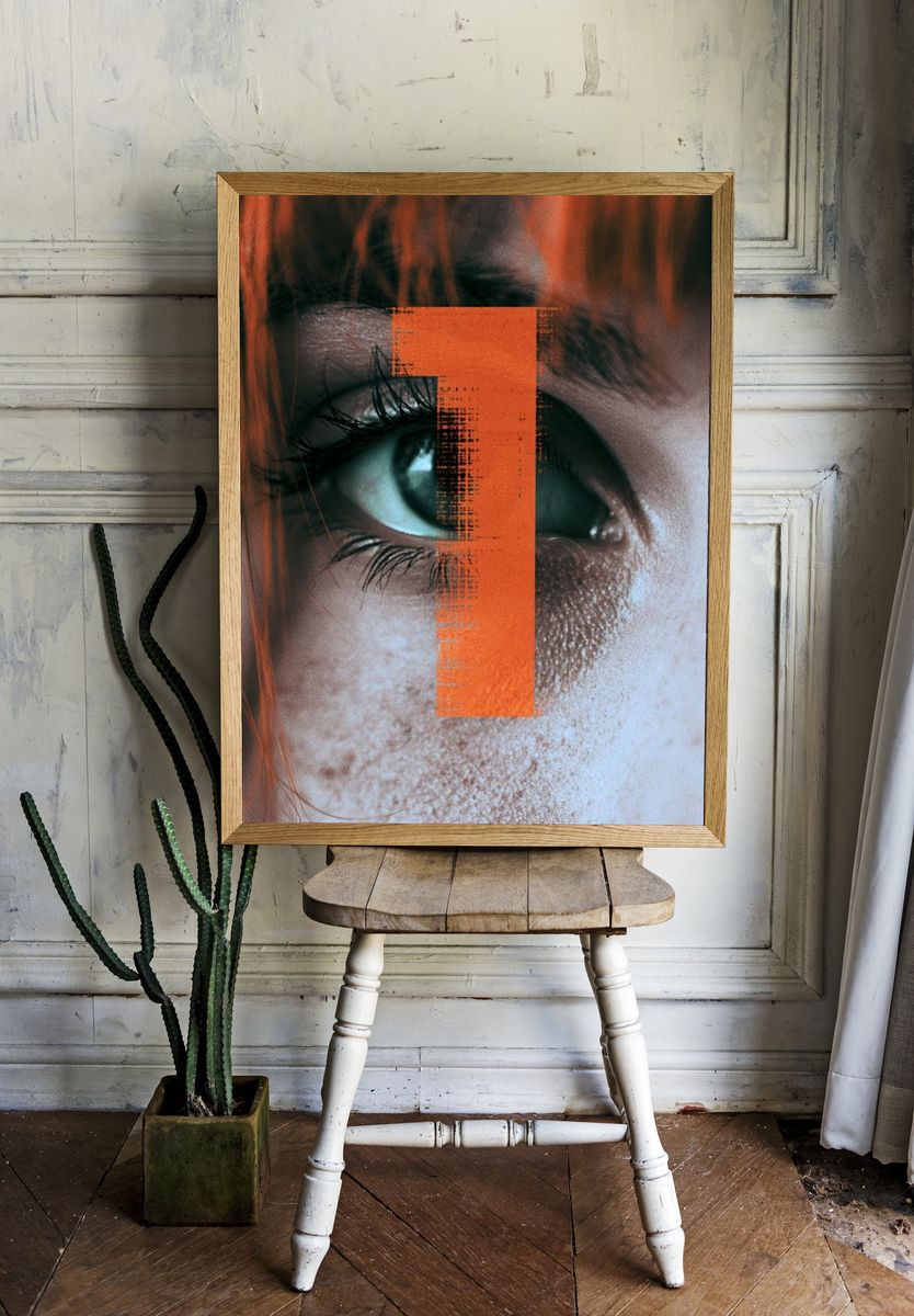 Abstract Eye Portrait Print. — room view 1