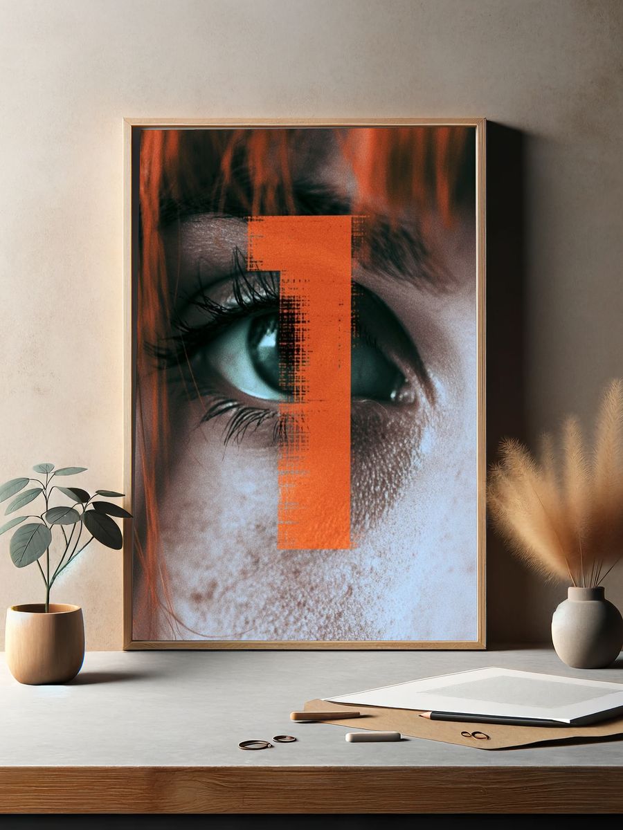 Abstract Eye Portrait Print. — room view 2