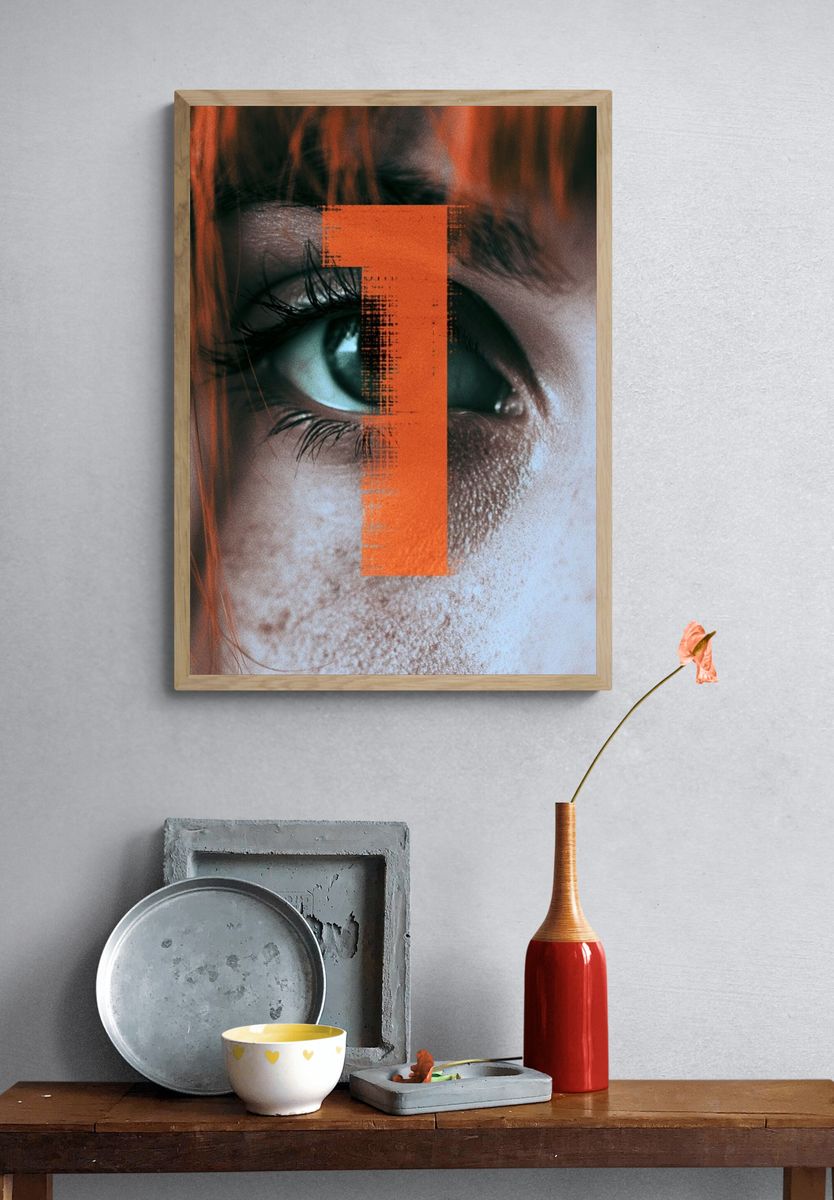 Abstract Eye Portrait Print. — room view 3