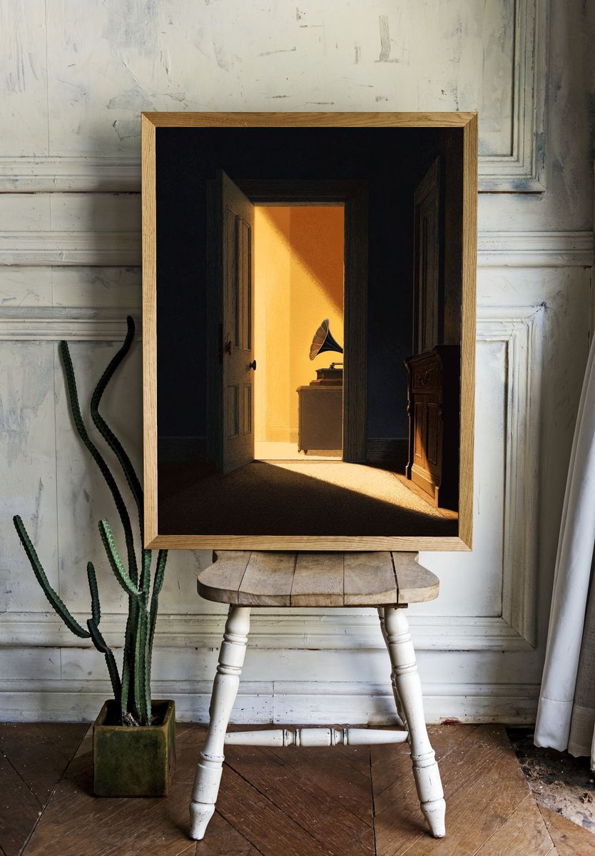 Sunlit Gramophone Room — Fine-Art Print. — room view 1