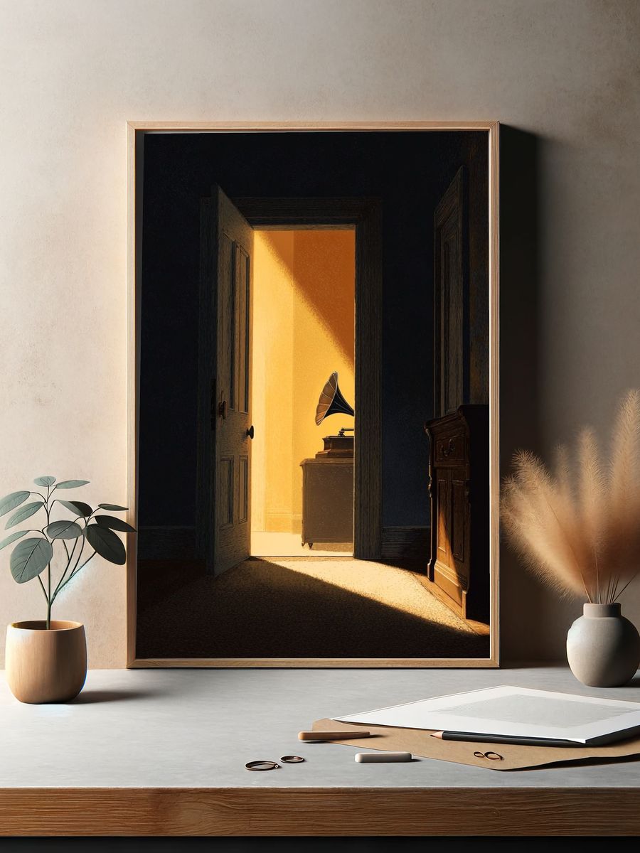 Sunlit Gramophone Room — Fine-Art Print. — room view 2