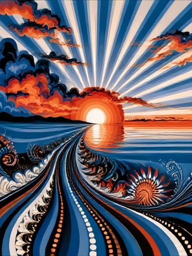 Sunset Ocean Wave Fine-Art Print. poster detail