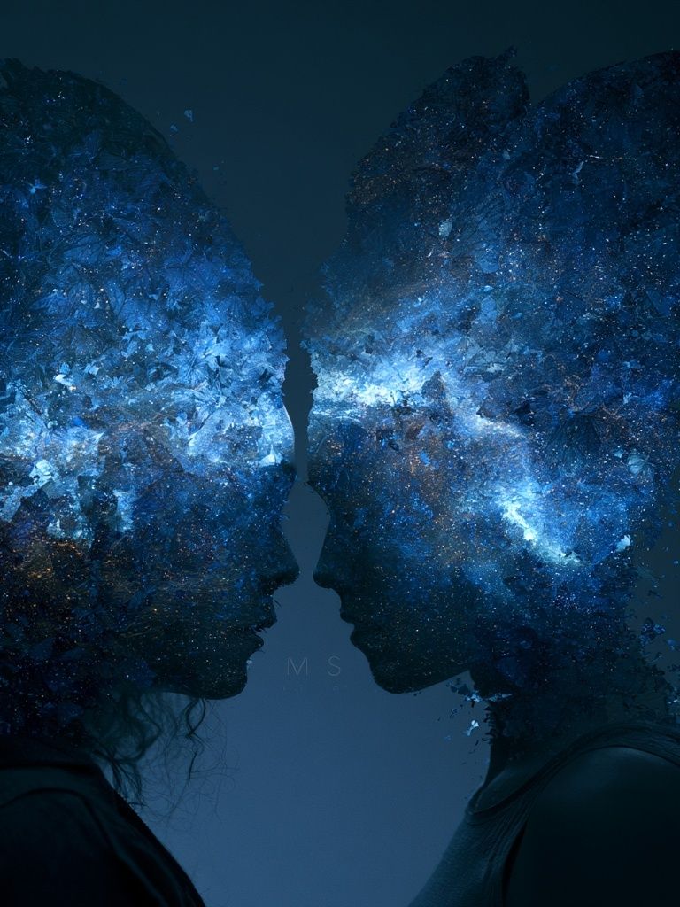 Cosmic Lovers Surrealism Poster. poster — fine-art art