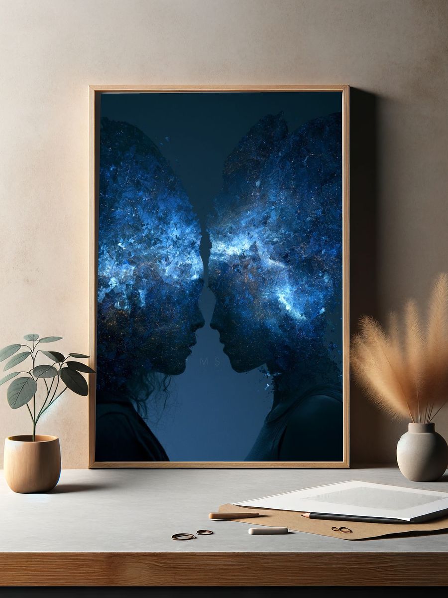 Cosmic Lovers Surrealism Poster. — room view 2