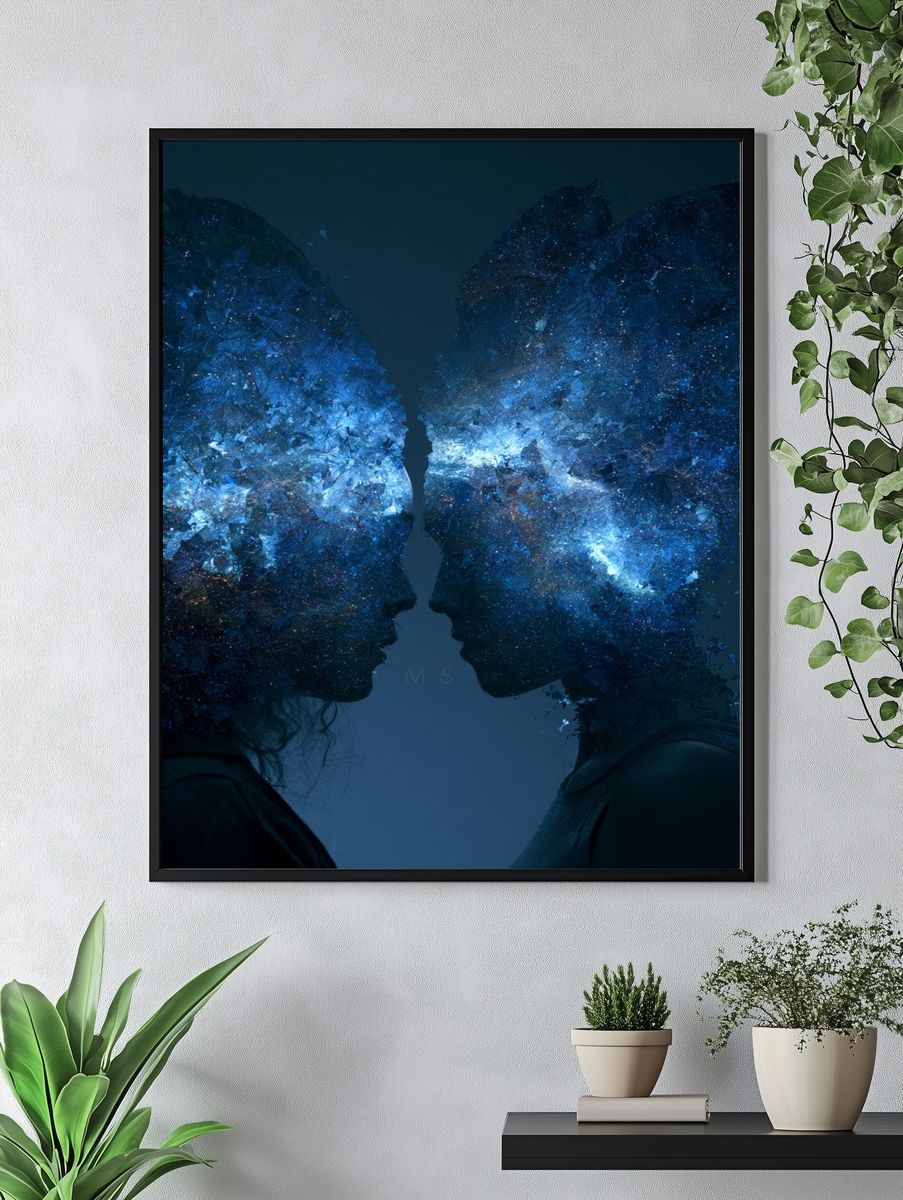Cosmic Lovers Surrealism Poster. — room view 4