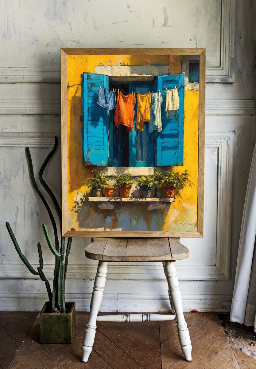Mediterranean Window Scene Poster. — room view 1