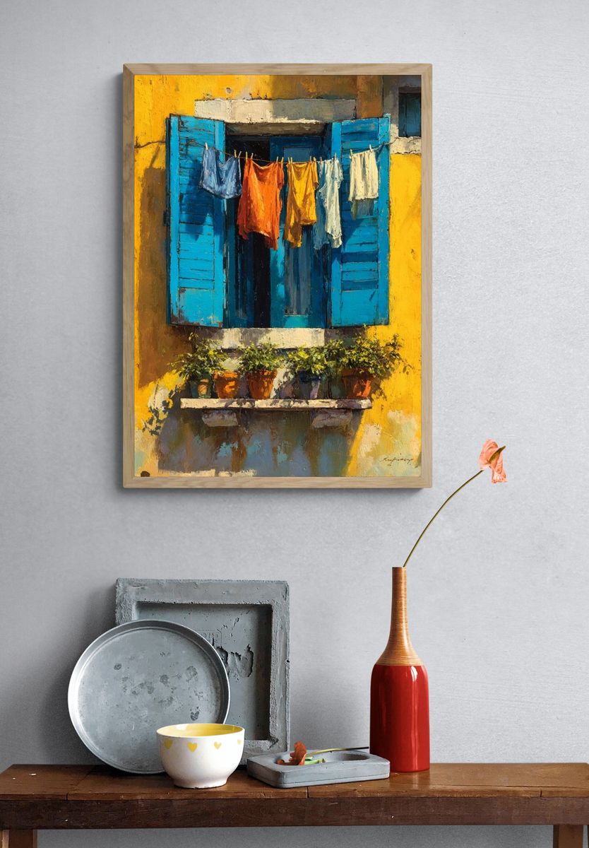 Mediterranean Window Scene Poster. — room view 3