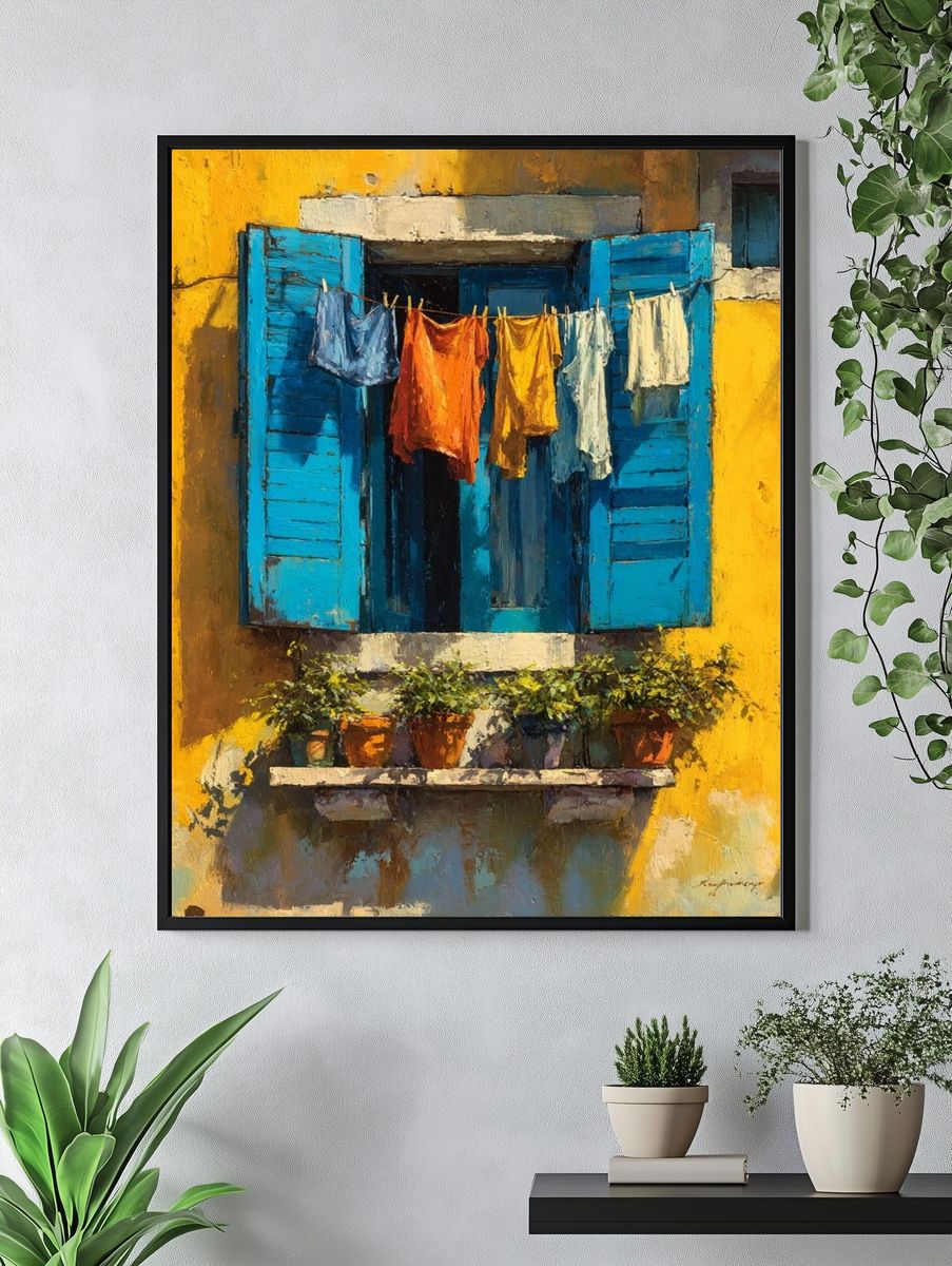 Mediterranean Window Scene Poster. — room view 4