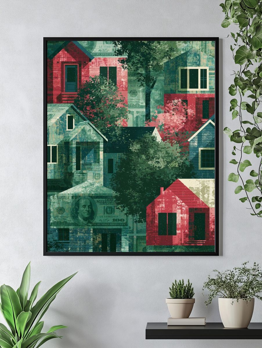 Money House Collage Print. — room view 4
