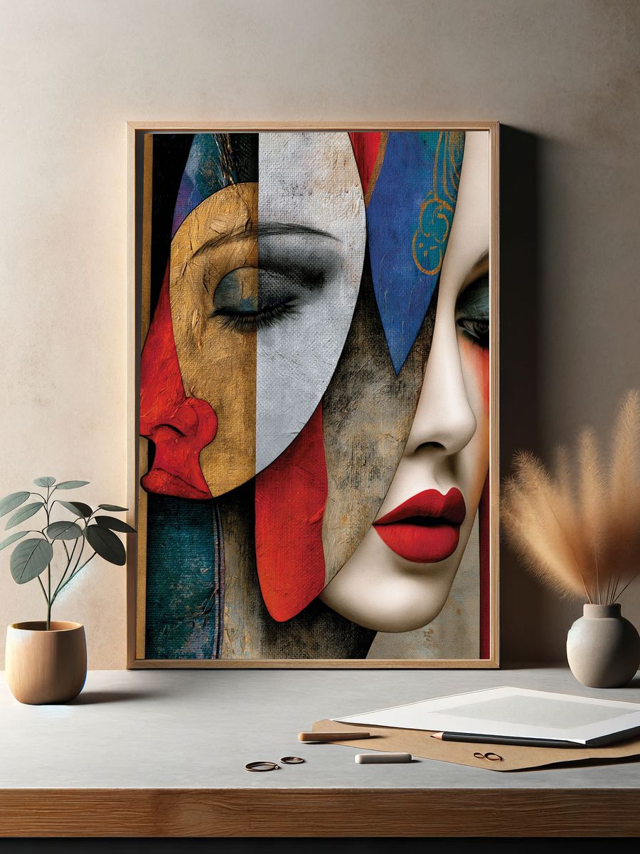 Abstract Woman Face Fine-Art Poster. — room view 2