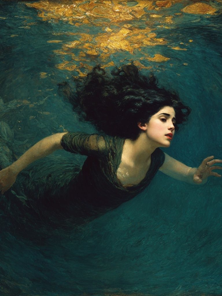 Underwater Woman Fine-Art Print. poster detail