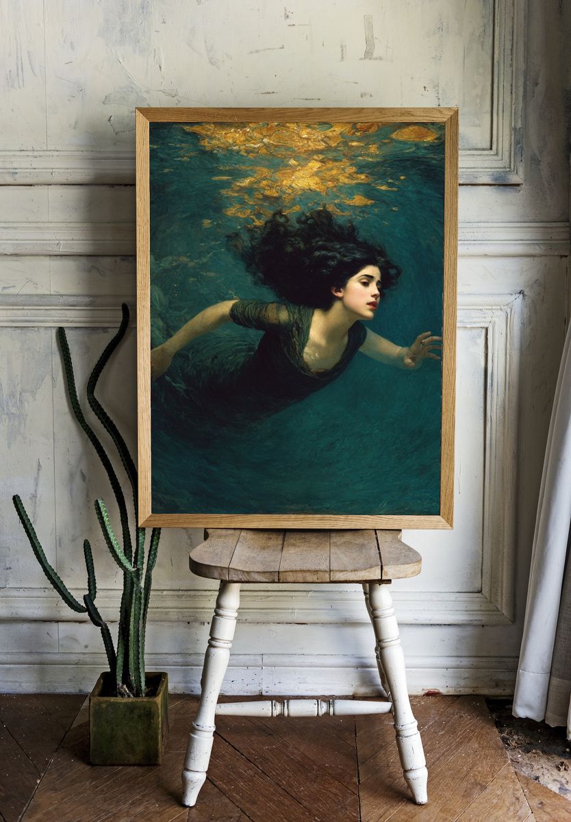 Underwater Woman Fine-Art Print. — room view 1