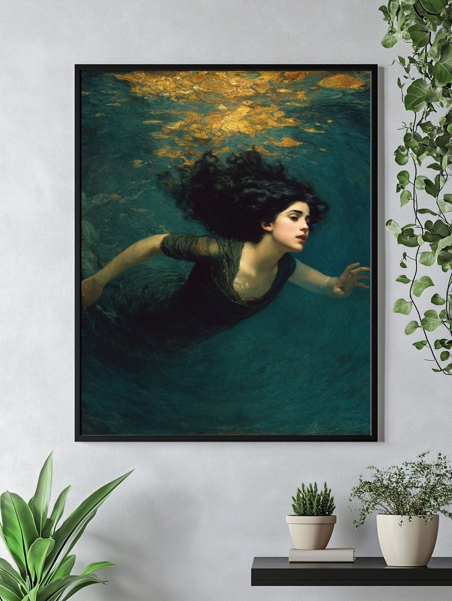 Underwater Woman Fine-Art Print. — room view 4