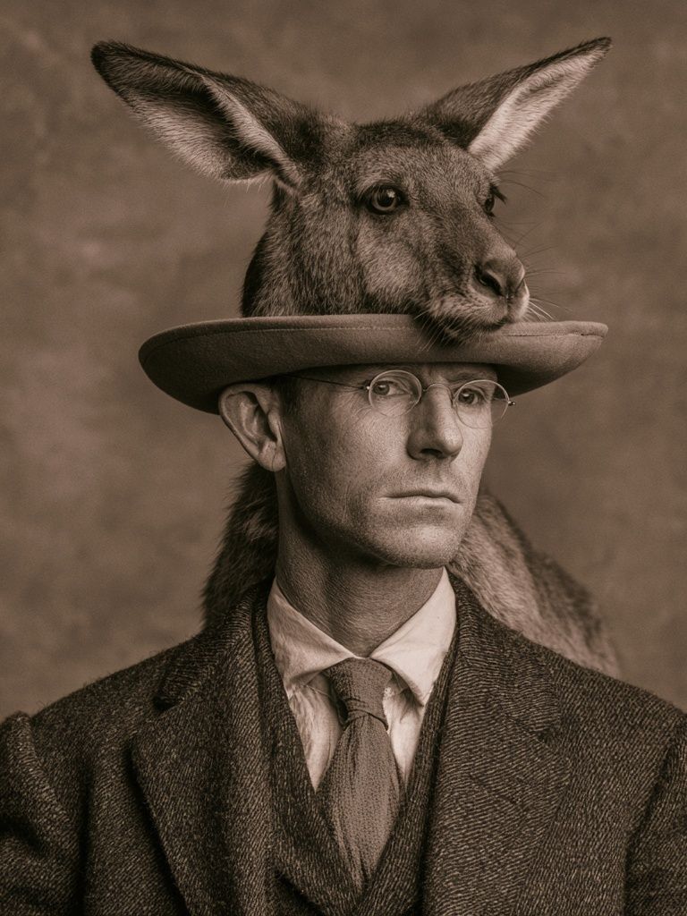 Surreal Kangaroo Portrait Print. poster — fine-art art