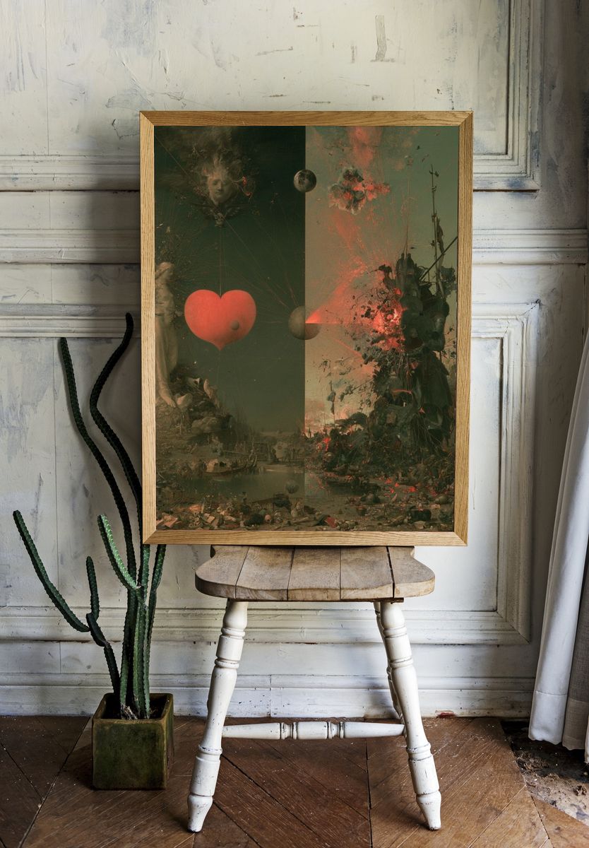 Surreal Heartscape Fine-Art Poster. room preview