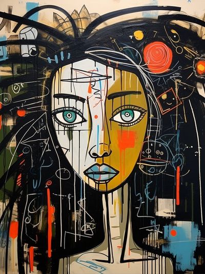 Abstract Woman Portrait Print.