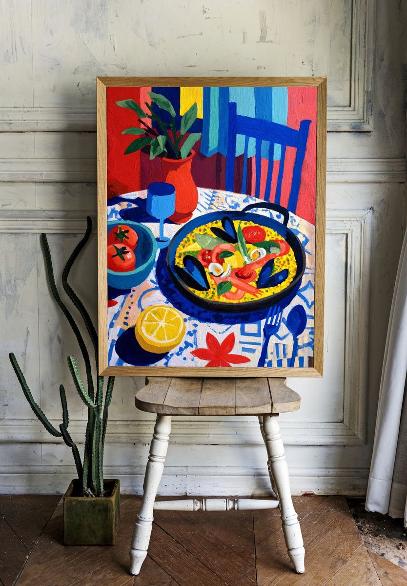 Colorful Still Life Dining Poster. — room view 1