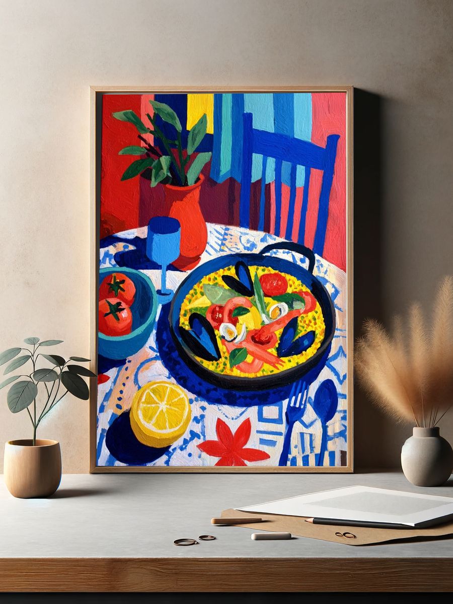 Colorful Still Life Dining Poster. — room view 2