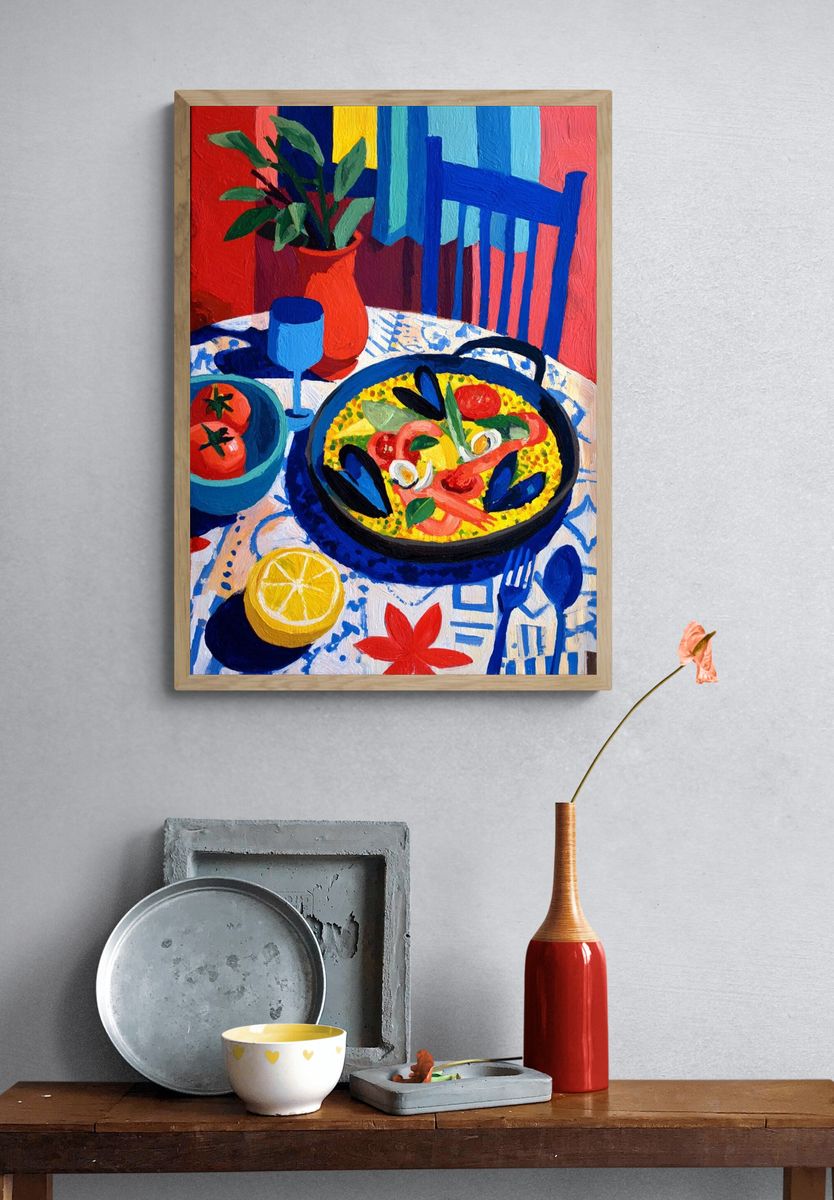 Colorful Still Life Dining Poster. — room view 3