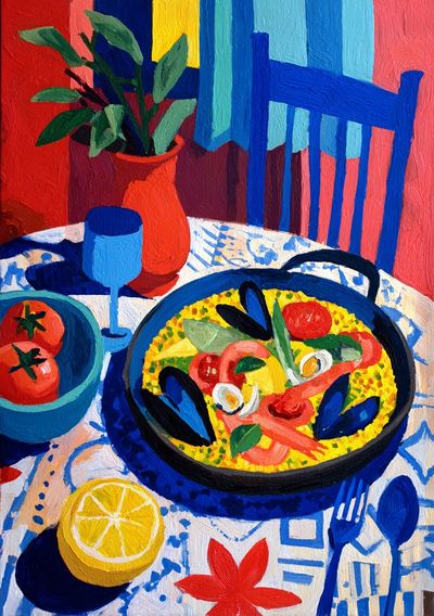 Colorful Still Life Dining Poster. poster print
