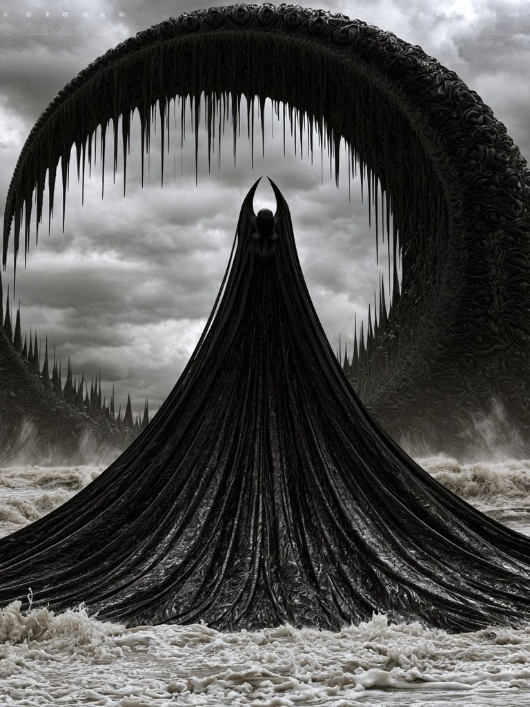 Dark Surreal Sea Guardian Print. poster — fine-art art