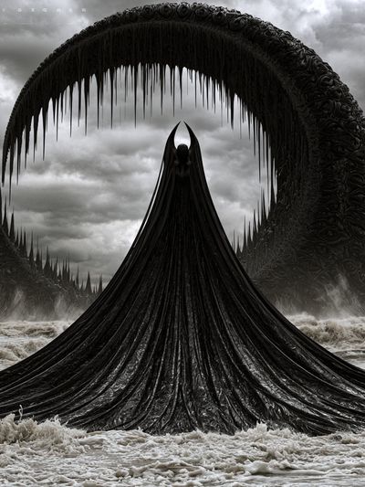 Dark Surreal Sea Guardian Print. poster