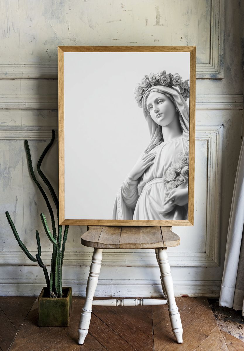 Floral Madonna Minimalist Print. — room view 1